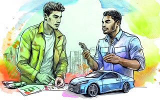 الصورة: شاب يتهرب من تقاسم أرباح التجارة في سيارات مع شريكه