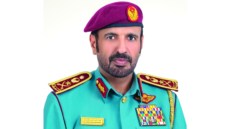 الفريق راشد المطروشي: الجيل الثاني من طائرات شاهين يطير لمدة 24 ساعة بدلاً من 25 دقيقة، وعلى ارتفاع 300 متر، وهو مزود بمستشعرات تعمل بالذكاء الاصطناعي، تتيح تحديد مسافة التعامل مع النيران.