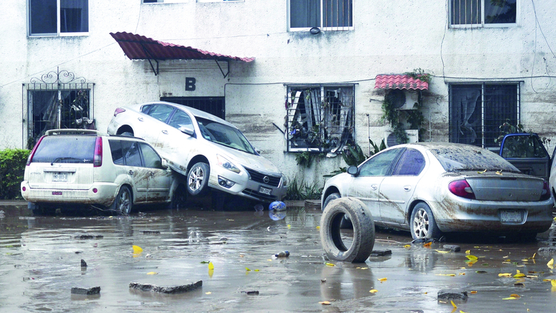 الأمطار الغزيرة دمّرت البنية التحتية في مناطق عدة بالمكسيك. رويترز