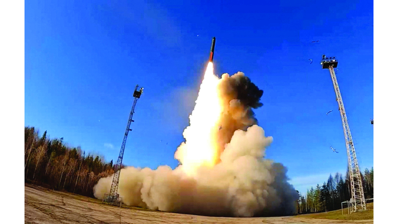 الصاروخ «يارس» تم إطلاقه من قاعدة فضائية. رويترز