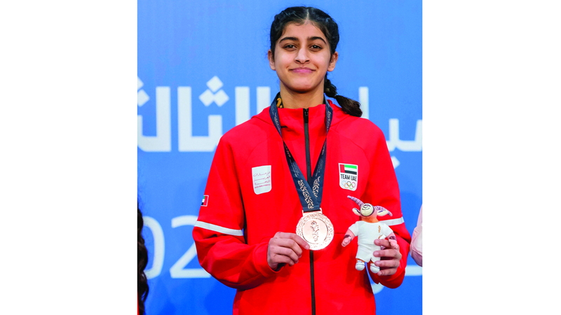 غلا الحمادي ظفرت بالميدالية البرونزية بوزن 50 كغ. من المصدر