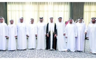 الصورة: أحمد ومنصور بن محمد يحضران أفراح المرزوقي والحمادي