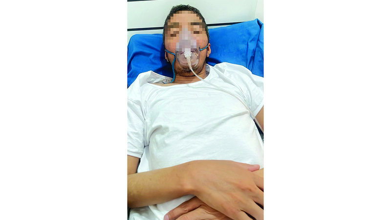 المريض تعرض لحادث مروري أدى إلى تضرر الرئة اليمنى. من المصدر