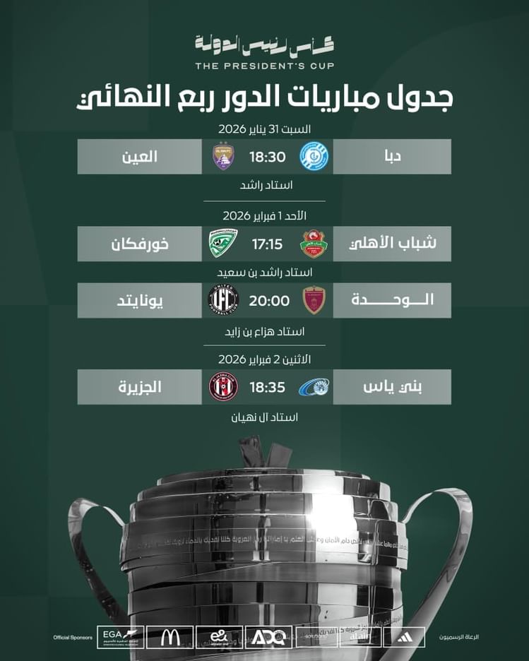 اتحاد الكرة يعلن مواعيد وملاعب مباريات ربع نهائي الكأس