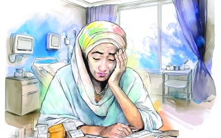 الصورة: «أم نجاة» تحتاج إلى عــــلاج لتخثر الدم بـ 13.2 ألف درهم