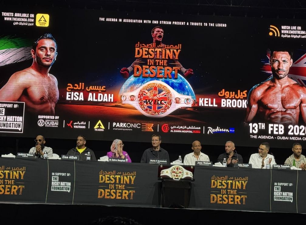 دبي تستضيف نزال "المصير في الصحراء" بين "الدح وبروك" على لقب بطولة الاتحاد العالمي للملاكمة