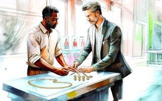 الصورة: محتال يشتري عقداً ذهبياً بشيك دون رصيد