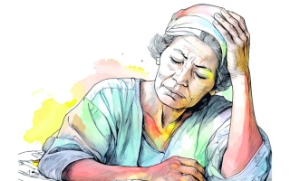 الصورة: «أم حسين» تعاني السرطان.. وتحتاج إلى 99.4 ألف درهم للعلاج