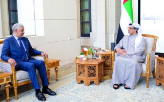 الصورة: منصور بن زايد يبحث التعاون مع مدير المصرف العربي للتنمية في إفريقيا