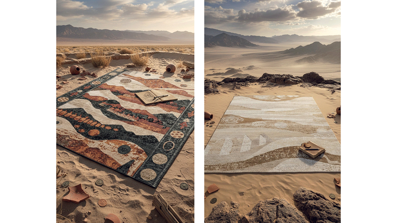 مجموعة &laquo;همسات الصحراء&raquo; تمثل رحلة تأملية عبر المشهد الطبيعي الخالد لصحراء مليحة وموقع الفاية التاريخي. من المصدر