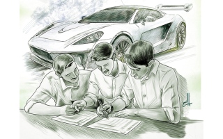 الصورة: 4 محتالين يستولون على سيارة «بورش» بـ «شيك مزوّر»