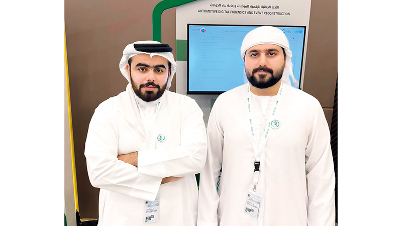 هزاع الحمادي ونهيان البلوشي: مشروعنا يقوم على استخراج البيانات المخزنة بكمبيوتر السيارة، وتحليلها بالذكاء الاصطناعي، لتحديد ما إذا كان الحادث طبيعياً أم مفتعلاً.