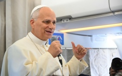 الصورة: البابا ليو: الدولة الفلسطينية هي الحل الوحيد للصراع مع إسرائيل