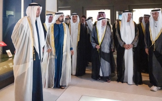 الصورة: رئيس الدولة يفتتح متحف زايد الوطني بحضور حكام الإمارات