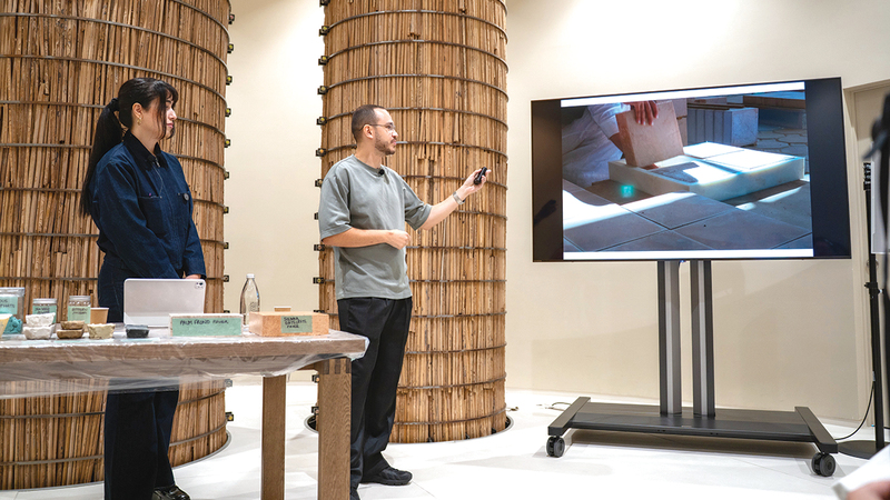 سارا أبوفرحة وخالد شلحة قدّما ورشة عمل عن &laquo;البناء المستدام&raquo;. من المصدر