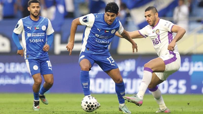 العين حقق نتيجة مريحة أمام النصر في استاد آل مكتوم. تصوير: إبراهيم صادق