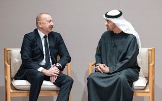 الصورة: رئيس الدولة ورئيس أذربيجان يبحثان العلاقات الثنائية