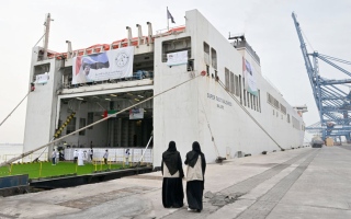 الصورة: 10 ملايين &laquo;وجبة&raquo; على متن&nbsp;&laquo;سفينة محمد بن راشد الإنسانية&raquo; دعماً لسكان غزة&nbsp;