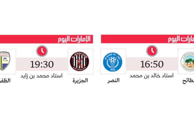 الصورة: لقاء غير مضمون بين البطائح والنصر.. والجزيرة يستدرج الظفرة