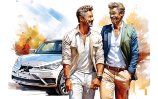 الصورة: عربيان يغادران الدولة بعد إتلاف سيارة &laquo;رنج روفر&raquo; مستأجرة