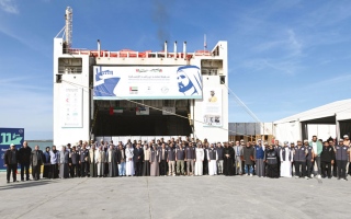 الصورة: سفينة محمد بن راشد الإنسانية تصل العريش محمّلة بالمساعدات الإغاثية لقطاع غزة