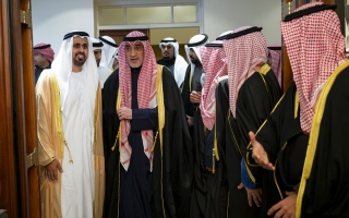 الصورة: ذياب بن محمد بن زايد يحضر حفل استقبال بمناسبة عقد قران عبدالله فهد الصباح