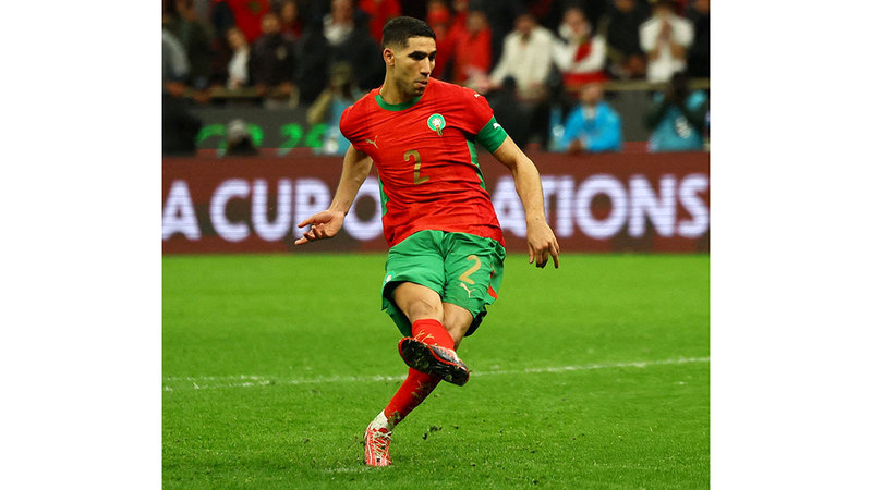 أشرف حكيمي من عناصر الخبرة في تشكيل المغرب. رويترز