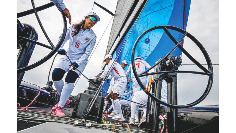 جانب من مشاركة الجازي المحيربي في دورة ألعاب جنوب شرق آسيا لفئة يخوت 47 قدماً. من المصدر