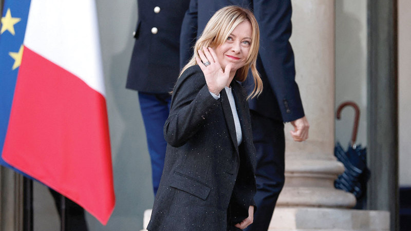 جورجيا ميلوني غادرت القمة الأوروبية غير الرسمية دون الإدلاء بأي تعليق. رويترز