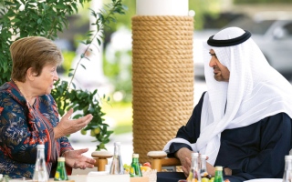 الصورة: رئيس الدولة يستقبل مديرة صندوق النقد الدولي