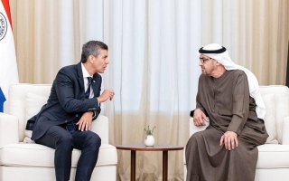 الصورة: رئيس الدولة ورئيس الباراغواي يبحثان علاقات التعاون