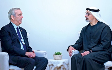 الصورة: خالد بن محمد يبحث تعزيز العلاقات مع رئيس الدومينيكان ورئيس وزراء مونتينيغرو