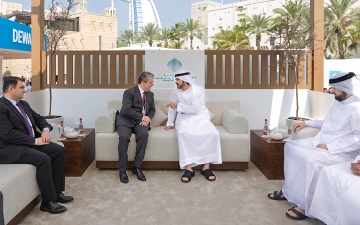 الصورة: حمدان بن محمد ورئيس حكومة إقليم كردستان العراق يبحثان علاقات التعاون
