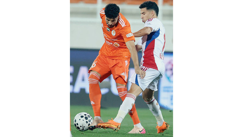 يحيى جبران خلال مباراة عجمان أمام الشارقة. من المصدر