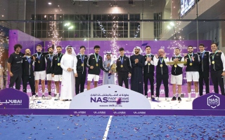 الصورة: سعيد بن مكتوم يتوج منتخب الإمارات بلقب &laquo;البادل&raquo; في دورة ند الشبا