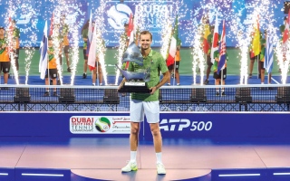 الصورة: الروسي ميدفيديف بطلاً لـ &laquo;تنس دبي&raquo;