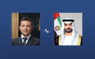 الصورة: خلال اتصال هاتفي مع رئيس الدولة.. الرئيس الأوكراني يدين الاعتداءات الإيرانية ضد الإمارات