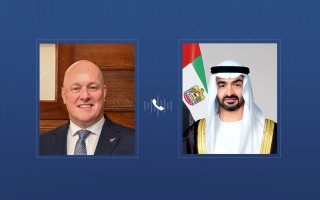 الصورة: رئيس الدولة يتلقى اتصالاً هاتفياً من رئيس وزراء نيوزيلندا بحثا خلاله تطورات المنطقة وتداعياتها على الأمن والاستقرار الإقليمي والدولي