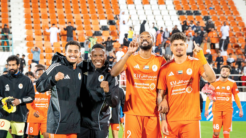 عجمان يحتل المركز السابع في دوري المحترفين برصيد 23 نقطة. من المصدر