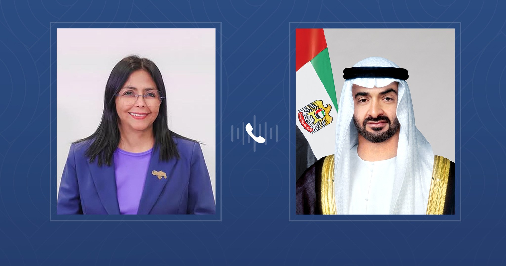 رئيس الدولة يتلقى اتصالاً هاتفياً من رئيسة فنزويلا المؤقتة أكدت خلاله التضامن مع الإمارات إثر الاعتداءات الإيرانية على أراضيها رئيس الدولة يتلقى اتصالاً هاتفياً من رئيسة فنزويلا المؤقتة أكدت خلاله التضامن مع الإمارات إثر الاعتداءات الإيرانية على أراضيها
