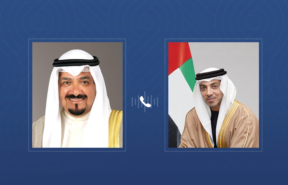 منصور بن زايد يبحث مع رئيس الوزراء الكويتي التطورات الخطيرة التي تشهدها المنطقة