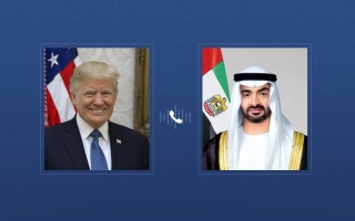 الصورة: رئيس الدولة وترامب يبحثان هاتفياً تطورات المنطقة وتداعياتها على الأمن والسلم الإقليمي والدولي