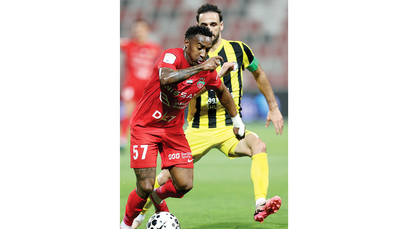 شباب الأهلي سجل 5 أهداف في شباك كلباء. تصوير: سالم خميس