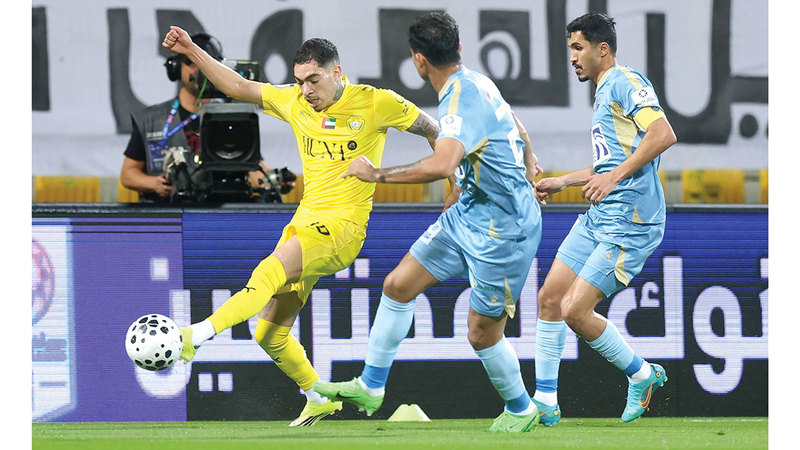 الوصل فاز على الظفرة 3 - 0 في الجولة الـ20. تصوير: إبراهيم صادق