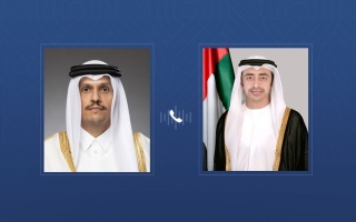 عبدالله بن زايد يعزي رئيس مجلس الوزراء وزير خارجية دولة قطر الشقيقة باستشهاد طاقم طائرة مروحية