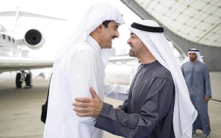 رئيس الدولة وأمير قطر يبحثان الاعتداءات الإيرانية الإرهابية