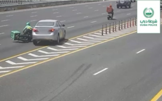 الصورة: شرطة دبي تحذر من الانحراف المفاجئ على الطرق (فيديو)