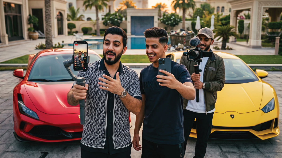 عدد كبير من مشاهير &laquo;السوشيال ميديا&raquo; يعيشون حالة من الانفصال عن الواقع. صورة تعبيرية مولدة بالذكاء الاصطناعي