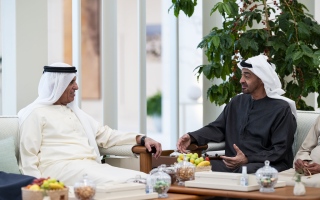 رئيس الدولة يستقبل حاكم رأس الخيمة وولي عهده