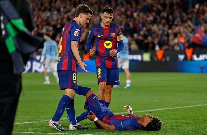 سأعود أقوى.. أول تعليق من لامين جمال بعد تأكد غيابه عن برشلونة لنهاية الموسم